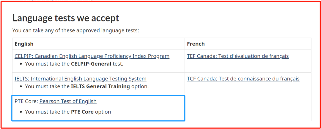 加拿大移民申请语言测试又多一个选择，目前这五类语言成绩均认可